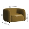 Zenol Boucle Fabric 1 Seater Sofa In Yellow