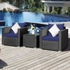 Carry Bird Wicker Patio Furniture Outdoor Balcony Chairs In Black And Navy Blue Colour