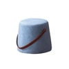 Hoist Collection Light Blue Pouf With Faux Leather Strap Set Of 2