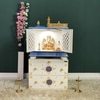 D'Dass Multi Color Mdf and Sheesham Wooden Temple With Cabinet For Pooja