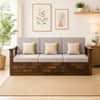 Shri Art Solid Wood Sofa Cum Bed in Provincial Teak