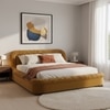 Casa Haven Relax Queen Size Bed in velvet With Engineered Hardwood Frame & Hydraulic Storage