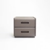 Chestnut Leather Side Table in Brown Colour