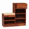 Avalon Solid Wood Shoe Rack in Teak Finish