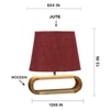 Devansh Maroon Jute Table Lamp With Wood Natural Base -13