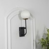 Minster Black & Frosted White Finish Wall Light