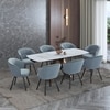 Aeris Ceramic 6 To 8 Seater Extendable Dining Table With Calix Dining Chair