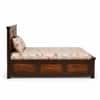 Tsk Solid Wood King Size Bed in Natural & Walnut