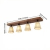 Hexagon Brown Solid Wood Ceiling Light
