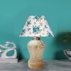 Devansh Conical Multicolor  Cotton Shade  Lamp With  Wood & Mosaicglass Base For Decoration /Office/Home/Gifting/Study For Decoration /Office/Home/Gifting/Study -(10X10X14.5) Inches -