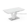Caribu 6 To 8 Extendable Dining Table In White Marble Color With High Gloss Finish