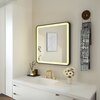 Modern Square Wall LED Mirror with Anodized Aluminum Frame Rose Gold Matte Black Brushed Silver