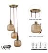 DEMARIUS Amber Glass Cluster Round Hanging Pendant