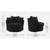 Cloro Solid Wood Accent Chair in Black Colour