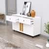 Hexa Red Multipurpose Storage Cabinet With 2 Drawer 2 Door in Frosty White Colour