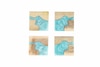 Ireka Home Blue Wave Wood and Resin Coaster Set – Set of 4