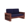 Maruti 2+1+1 Seater Wooden Sofa (BLUE Colour, Teak Finish)