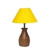 Devansh Yellow Cotton Table Lamp With  Wood Natural Base (10X12.5 Inches)-29