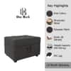 Doe Buck Tufted Storage Ottoman Bench in Grey Colour Fabric