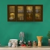 Aluminium Black Profile 4 Brown Tinted Glass Handless Shutters Wall Cabinet In Slate Grey Finish