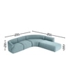 Zenliving Wood Left Aligned 3-Seater With Upholstery Non Storage Sofa In Blue Colour
