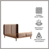 Valerio Duo-Panel Luxe King Size Bed in Tuape colour Velvet with Oak wood Frame