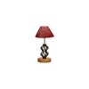 Madilyn Maroon Jute Table lamp with Wood & Iron Base