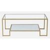 Bridgeview Glass Coffee Table In Gold Finish