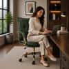 Doe Buck Marlon Modern Green Faux Leather Office Chair