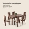 Fidora 6 Seater Dining Table With Martha Dining Chairs Set Of 2 (Colour- Wheat Brown, Finish- Teak)