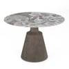 Massa Solid Wood And Sanwar 4 Seater Round Dining Table In Danish Walnut Finish