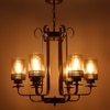 Eliante Mild Steel 6-Light Chandelier, Modern Metal Hanging Ceiling Light Fixture For Living Room