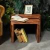 Syra Solid Wood Nesting Stool Set In Provincial Teak Finish