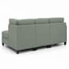 Nova 3 Seater L Shaped Sectional Sofa Right Chaise and Ottoman Celadon Green