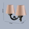 Devansh Metal Electric Wall Light in Antique Gold Colour with Grey Shade Count of 2 Lights