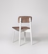 Rota Solid Wood Dining Chair In White and Natural Finish