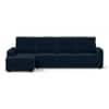 Apollo Compact Sofa (Colour : Sea Port Blue Velvet, Cushion : Hard, Back Type : High Back, Seating Capacity : Left Aligned 3 Seater + Left Aligned Chaise)