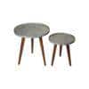 Teal Rain Round Nesting Tables with Wooden Legs, Side Tables, Wooden Tables, Living Room Decor by A Tiny Mistake