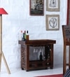 Lifty Solid Wood Bar Trolley in Provincial Teak Finish
