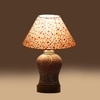 Devansh Conical Multi Cotton Shade Lamp With Wood & Mosaic Glass Base For Decoration/Office/Home/Gifting/Study For Decoration/Office/Home/Gifting/Study -(10X10X14.5) Inches -A
