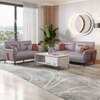 Jonas 2 Seater Leatherette Sole in Oyster Grey Colour