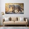 The Castle Decor Snow Lion Wall Art Set of 5 Digital Painting 27x48 Inch