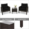 Carry Bird Wicker Patio Furniture Outdoor Balcony Chairs In Brown And Black Colour