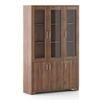 Hubert 6 Door Kitchen Display Cabinet in Classic Walnut Finish