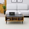 Hexa Engineered Wood Coffee Table With Storage And Open Rack In Giant Wood And Slate Grey