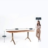 Yoho Solid Wood Dining Table with Four Chairs and Bench in Gold Finish