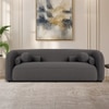 Zenol Boucle Fabric 3 Seater Sofa In  Dark Grey