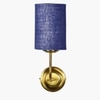 Devansh Metal Electric Wall Light in Gold Colour with Blue Shade Count of 1 Light