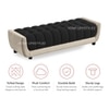 Resco Velvet 2 Seater 5 Feet Ottoman Bench in Black & Cream  Color
