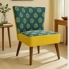 Tiara Solid Wood Accent Chair in Yellow Colour